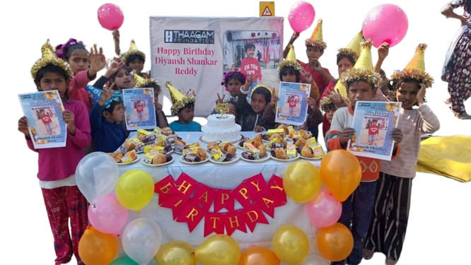 Children celebrating with confetti
